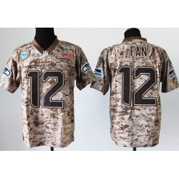 Nike Seattle Seahawks #12 Fan 2013 USMC Camo Elite Jersey