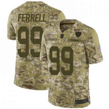 Raiders #99 Clelin Ferrell Camo Men's Stitched Football Limited 2018 Salute To Service Jersey