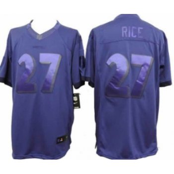 Nike Baltimore Ravens #27 Ray Rice Drenched Limited Purple Jersey