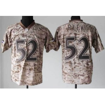 Nike Baltimore Ravens #52 Ray Lewis 2013 USMC Camo Elite Jersey