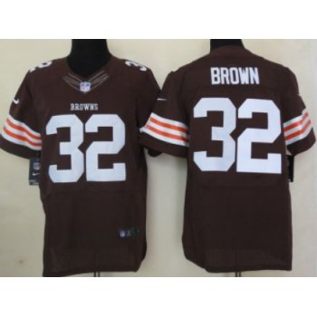 Nike Cleveland Browns #32 Jim Brown Brown Elite Jersey