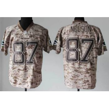 Nike Green Bay Packers #87 Jordy Nelson 2013 USMC Camo Elite Jersey