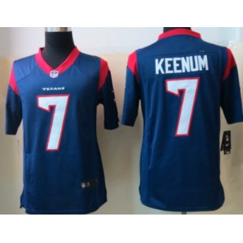 Nike Houston Texans #7 Case Keenum Blue Limited Jersey