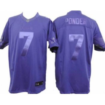 Nike Minnesota Vikings #7 Christian Ponder Drenched Limited Purple Jersey