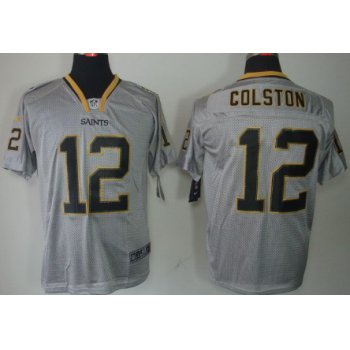 Nike New Orleans Saints #12 Marques Colston Lights Out Gray Elite Jersey