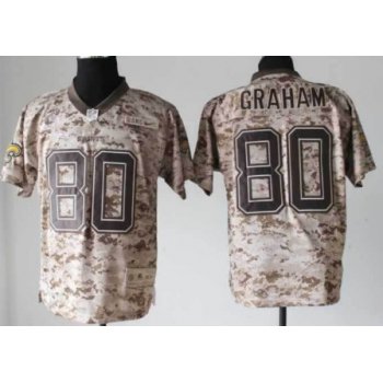 Nike New Orleans Saints #80 Jimmy Graham 2013 USMC Camo Elite Jersey