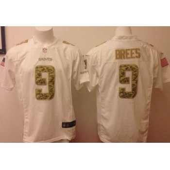 Nike New Orleans Saints #9 Drew Brees Salute to Service White Game Jersey