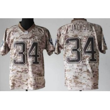 Nike Oakland Raiders #34 Bo Jackson 2013 USMC Camo Elite Jersey