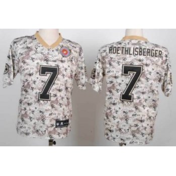 Nike Pittsburgh Steelers #7 Ben Roethlisberger 2013 USMC Camo Elite Jersey