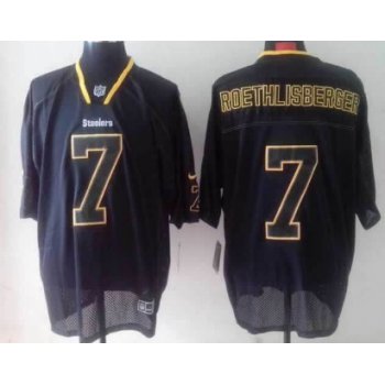 Nike Pittsburgh Steelers #7 Ben Roethlisberger Lights Out Black Elite Jersey