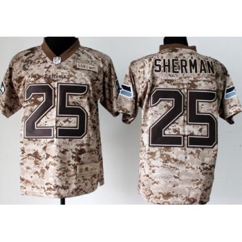 Nike Seattle Seahawks #25 Richard Sherman 2013 USMC Camo Elite Jersey