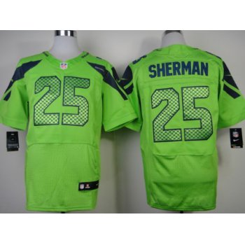 Nike Seattle Seahawks #25 Richard Sherman Green Elite Jersey