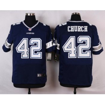 Men's Dallas Cowboys #42 Barry Church Navy Blue Team Color NFL Nike Elite Jersey