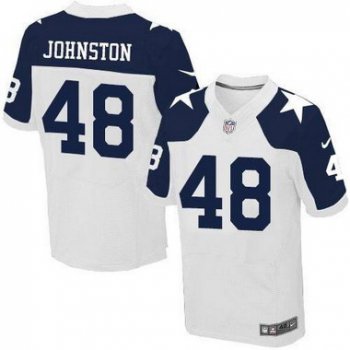 Men's Dallas Cowboys #48 Daryl Johnston White Thanksgiving Retired Player NFL Nike Elite Jersey