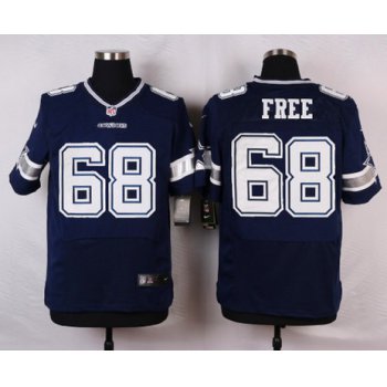 Men's Dallas Cowboys #68 Doug Free Navy Blue Team Color NFL Nike Elite Jersey