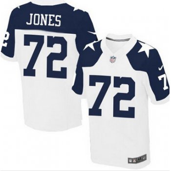 Men's Dallas Cowboys #72 Ed Jones White Thanksgiving Retired Player NFL Nike Elite Jersey