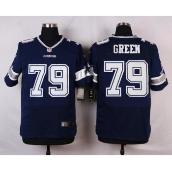 Men's Dallas Cowboys #79 Chaz Green Navy Blue Team Color NFL Nike Elite Jersey