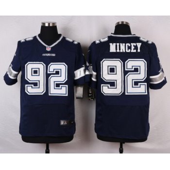 Men's Dallas Cowboys #92 Jeremy Mincey Navy Blue Team Color NFL Nike Elite Jersey