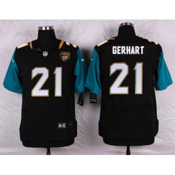 Men's Jacksonville Jaguars #21 Toby Gerhart Black Team Color NFL Nike Elite Jersey