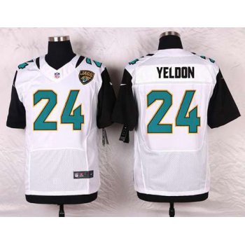 Men's Jacksonville Jaguars #24 T. J. Yeldon White Road NFL Nike Elite Jersey