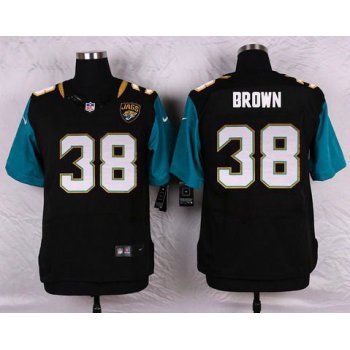 Men's Jacksonville Jaguars #38 Sergio Brown Black Team Color NFL Nike Elite Jersey