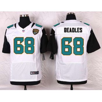 Men's Jacksonville Jaguars #68 Zane Beadles White Road NFL Nike Elite Jersey