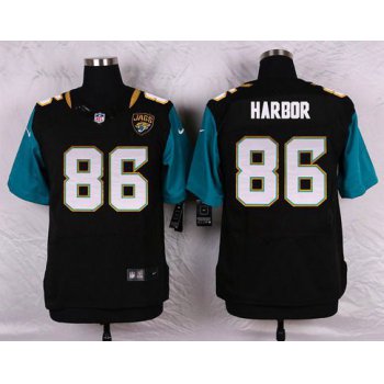 Men's Jacksonville Jaguars #86 Clay Harbor Black Team Color NFL Nike Elite Jersey