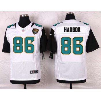 Men's Jacksonville Jaguars #86 Clay Harbor White Road NFL Nike Elite Jersey