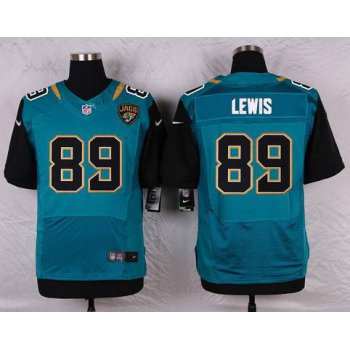 Men's Jacksonville Jaguars #89 Marcedes Lewis Teal Green Alternate NFL Nike Elite Jersey