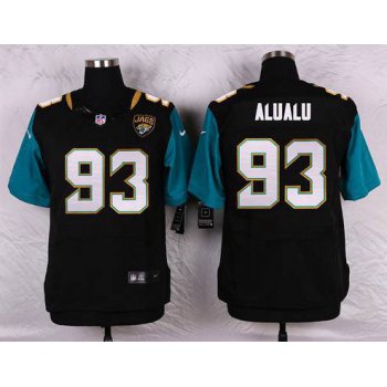 Men's Jacksonville Jaguars #93 Tyson Alualu Black Team Color NFL Nike Elite Jersey