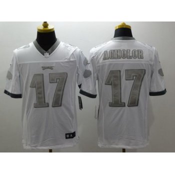 Men's Philadelphia Eagles #17 Nelson Agholor White Platinum NFL Nike Limited Jersey