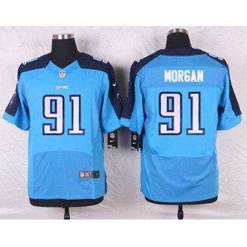 Men's Tennessee Titans #91 Derrick Morgan Light Blue Team Color NFL Nike Elite Jersey