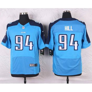 Men's Tennessee Titans #94 Sammie Hill Light Blue Team Color NFL Nike Elite Jersey