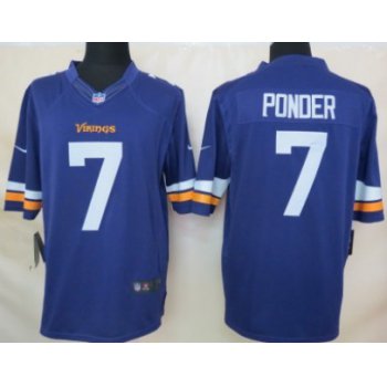 Nike Minnesota Vikings #7 Christian Ponder 2013 Purple Limited Jersey