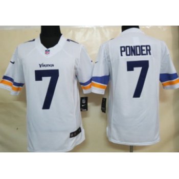 Nike Minnesota Vikings #7 Christian Ponder 2013 White Limited Jersey