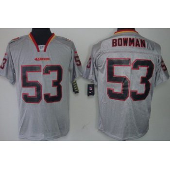 Nike San Francisco 49ers #53 Navorro Bowman Lights Out Gray Elite Jersey