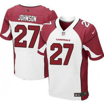 Men's Arizona Cardinals #27 Chris Johnson White Road NFL Nike Elite Jersey