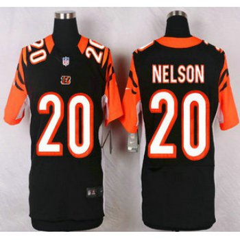 Men's Cincinnati Bengals #20 Reggie Nelson Black Team Color NFL Nike Elite Jersey