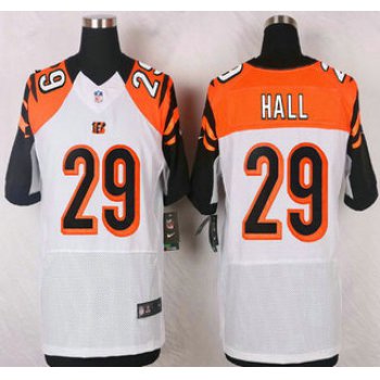 Men's Cincinnati Bengals #29 Leon Hall White Road NFL Nike Elite Jersey