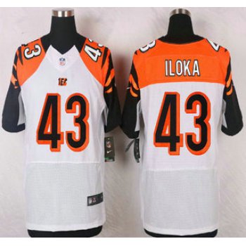 Men's Cincinnati Bengals #43 Leon Hall White Road NFL Nike Elite Jersey