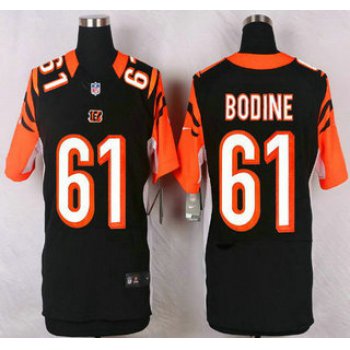 Men's Cincinnati Bengals #61 Russell Bodine Black Team Color NFL Nike Elite Jersey