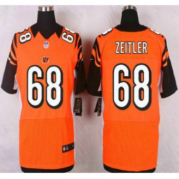 Men's Cincinnati Bengals #68 Kevin Zeitler Orange Alternate NFL Nike Elite Jersey