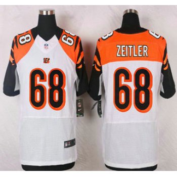 Men's Cincinnati Bengals #68 Kevin Zeitler White Road NFL Nike Elite Jersey