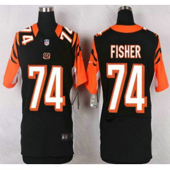 Men's Cincinnati Bengals #74 Jake Fisher Black Team Color NFL Nike Elite Jersey