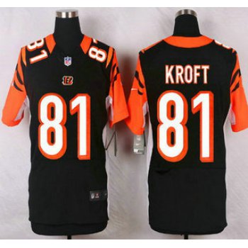 Men's Cincinnati Bengals #81 Tyler Kroft Black Team Color NFL Nike Elite Jersey