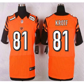 Men's Cincinnati Bengals #81 Tyler Kroft Orange Alternate NFL Nike Elite Jersey