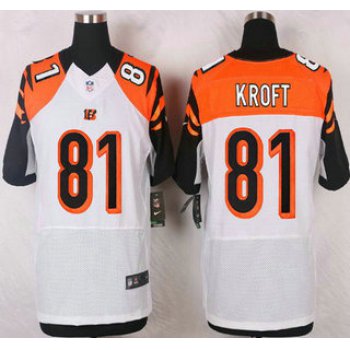 Men's Cincinnati Bengals #81 Tyler Kroft White Road NFL Nike Elite Jersey