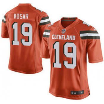 Men's Cleveland Browns Brown #19 Bernie Kosar Orange Retired Player 2015 NFL Nike Elite Jersey