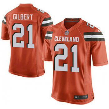 Men's Cleveland Browns Brown #21 Justin Gilbert Orange Alternate 2015 NFL Nike Elite Jersey