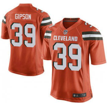 Men's Cleveland Browns Brown #39 Tashaun Gipson Orange Alternate 2015 NFL Nike Elite Jersey